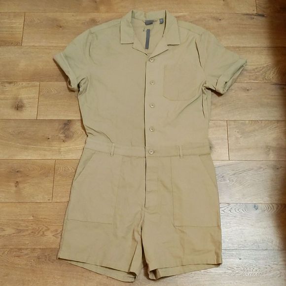 Asos utility beige relaxed casual jumpsuit NWT 32 - Picture 1 of 9